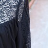 tunique noire dentelle manches longues froncée devant Bordeaux LAURA