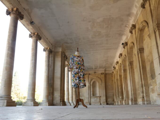 robe chic multicolore froncé large nouée artisanal Fleurette