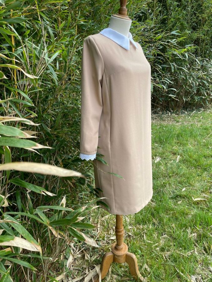 ensemble femme poche fermeture col pointu blanc France Lysa