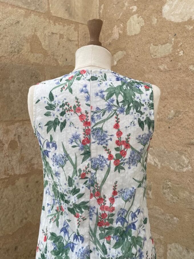 robe fleurie été sans manche France fait main Diannah