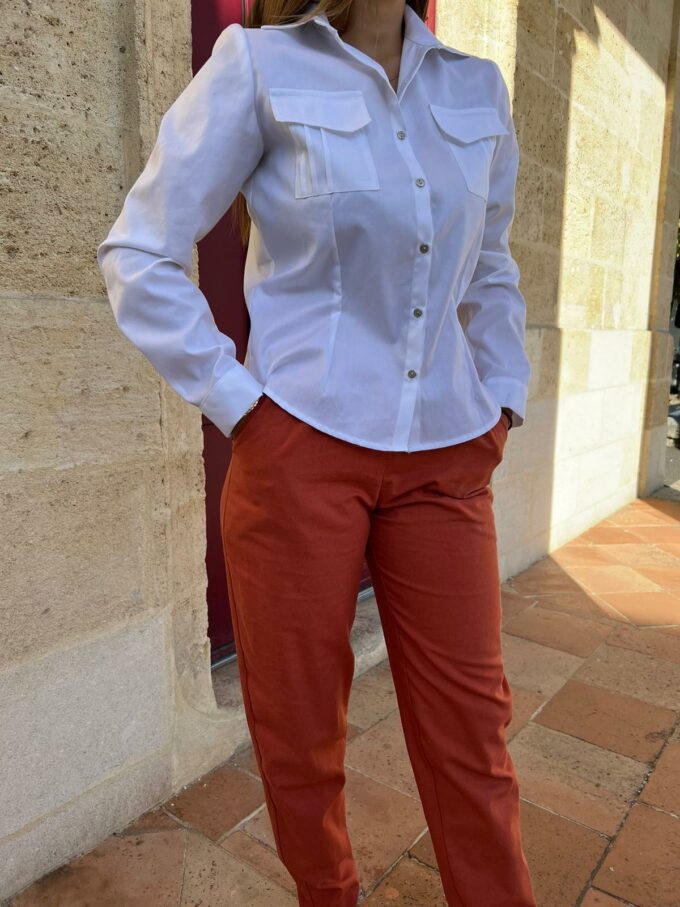 chemisier arrondi printemps pinces Iris