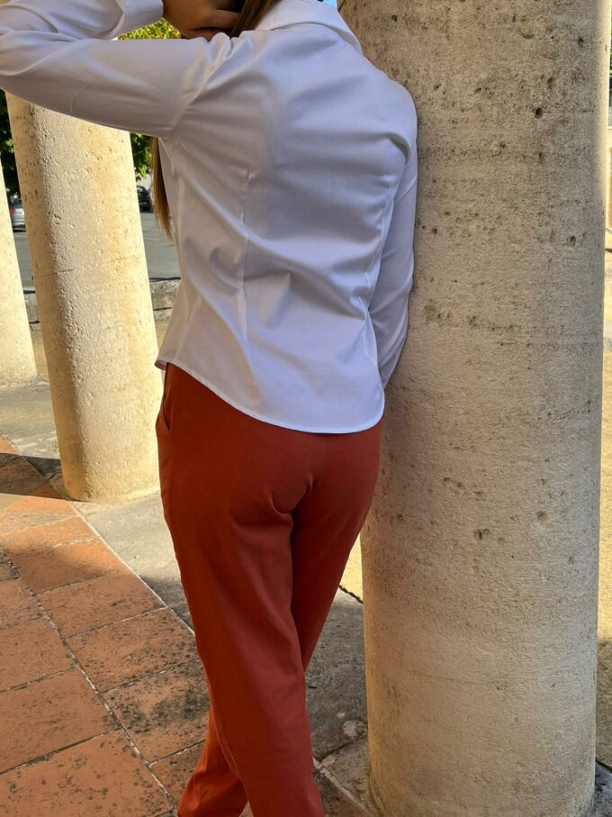 chemise blanche poche fantaisie manches longue Bordeaux Iris