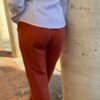 pantalon boutonné fermeture élégant classique Bordeaux Ambre