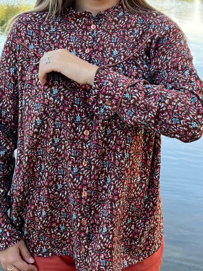 chemisier doré froufrou droit été petite série limité Angel