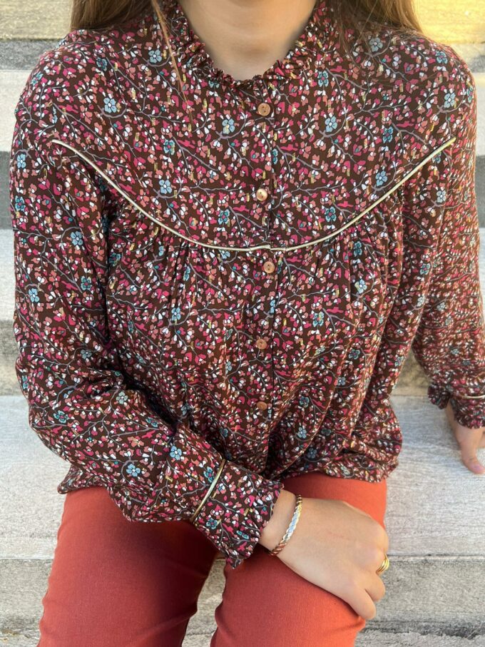 chemisier découpe fantaisie col rond France artisanat Angel