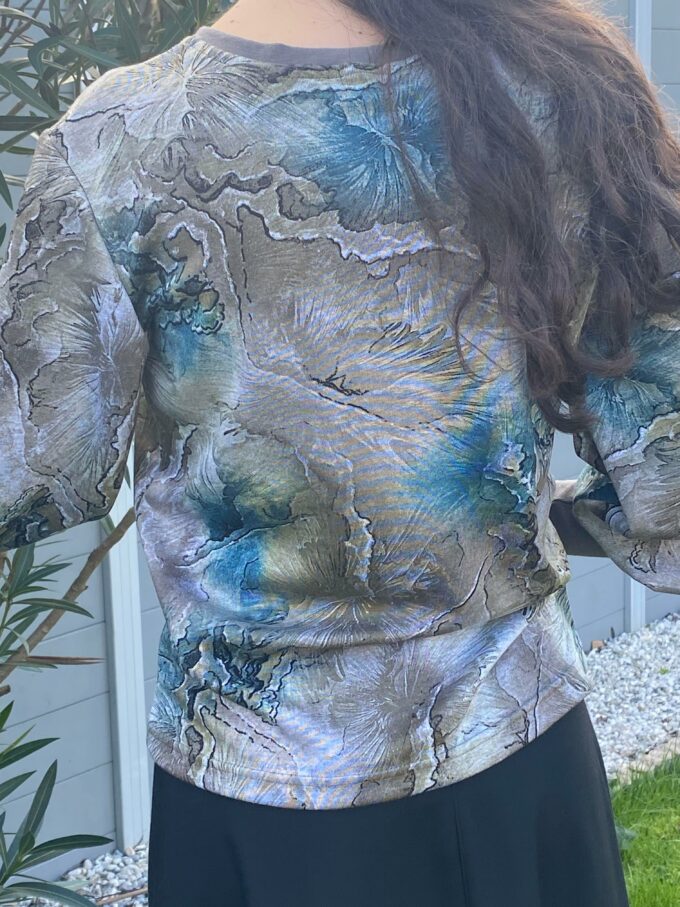 pull léger automnal manches serrées vert local fabrication française Aquitaine emeraude