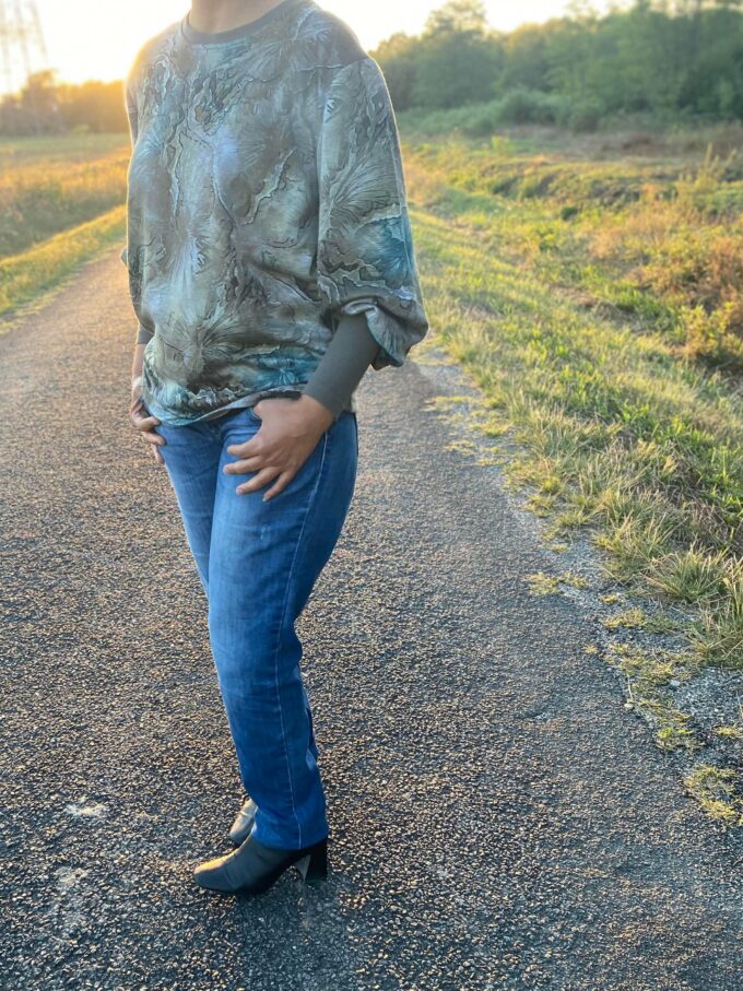 pullover droit jeune décontracté sud ouest marron emeraude