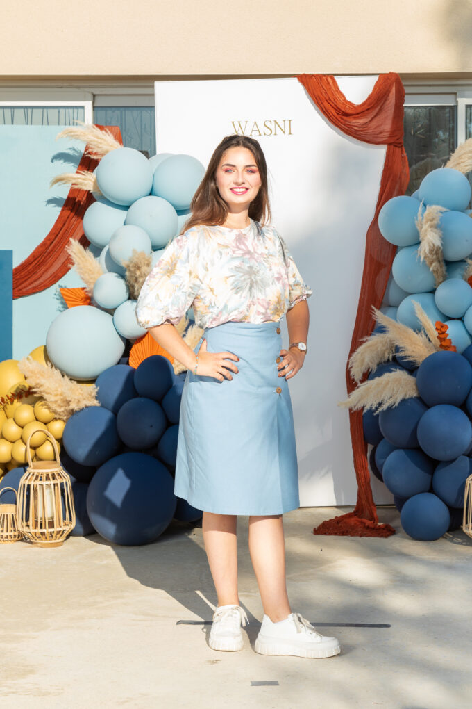 Tee-shirt imprimé pivoine manches ballons 3/4 serie limitee fait main Marion