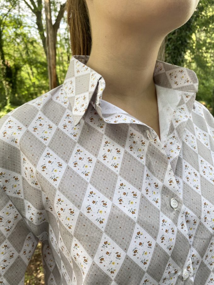 chemisier-corine-wasni-france-02 chemise grise imprimée coton manche longue col chemisier Corine