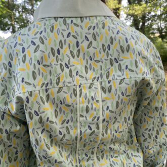 chemise imprimé coton boutonné manches longues empiècement dos pli fantaisie Estelle
