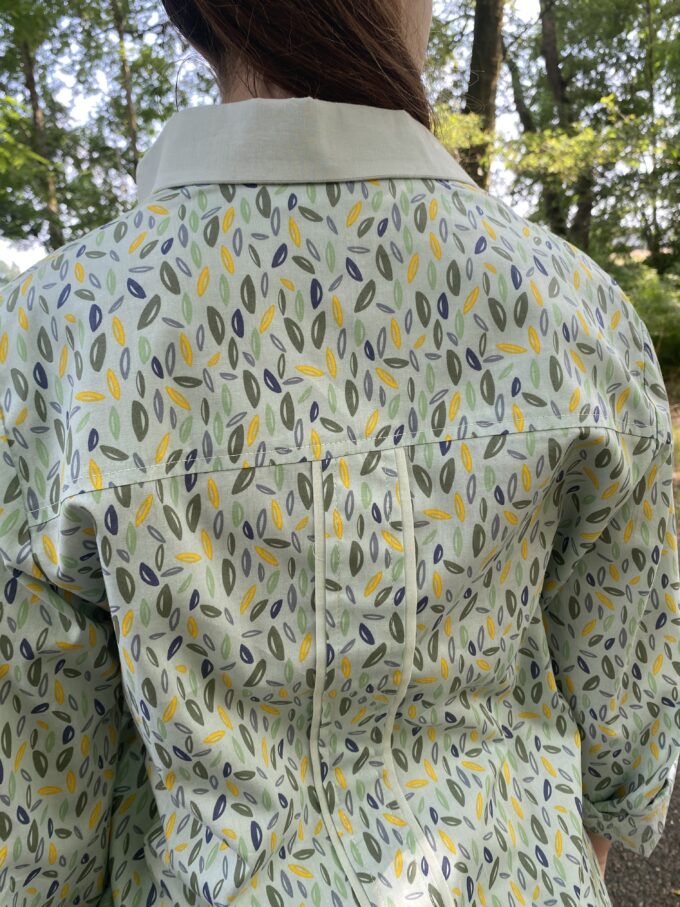 chemise imprimé coton boutonné manches longues empiècement dos pli fantaisie Estelle