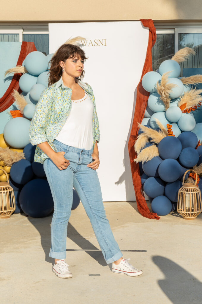 chemise imprimé coton boutonné manches longues fait main Bordeaux France Estelle