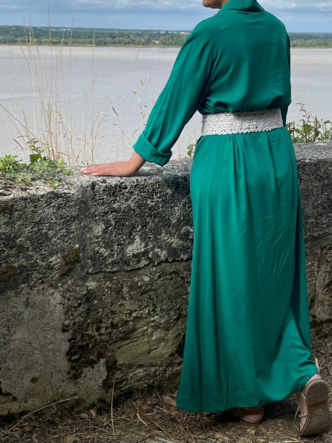 chemise longue création col chemisier artisanal fabriquer en France printemps