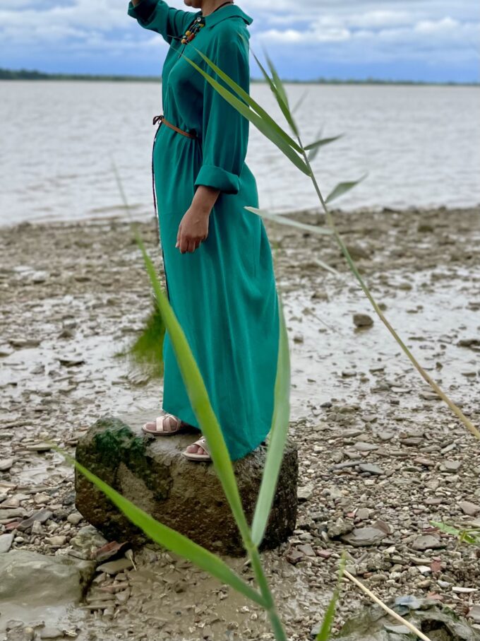 robe chemise assia verte local bordeaux femme mode made in France