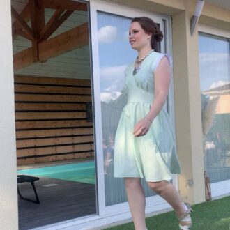 Robe sans manches verte été fait main Mieille