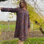 robe droite fleurie fait main automne Manaé